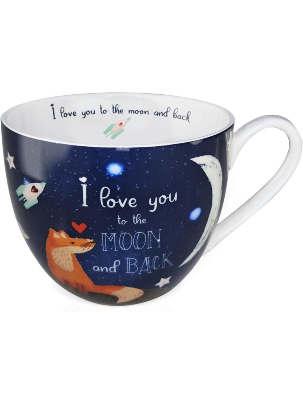 Romantic 20 oz Bone China Coffee Mug - I Love You to the Moon & Back Gift